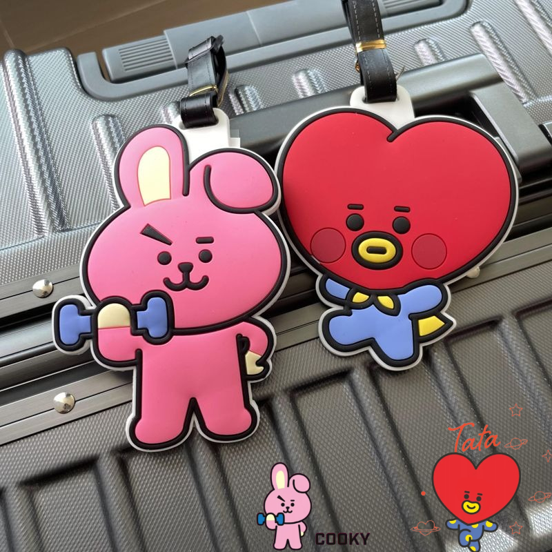 Travel Luggage Set - BT21 만화 캐릭터가 그려진 귀여운 키링,