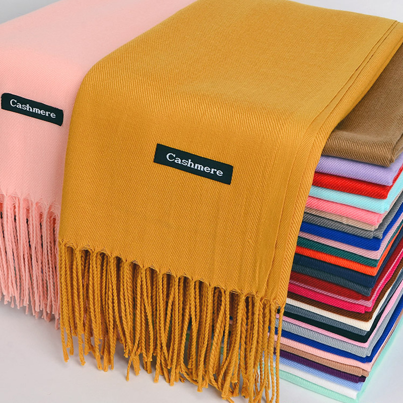 Cashmere Scarf - 다목적 모조 캐시미어 스카프 닦았 단색