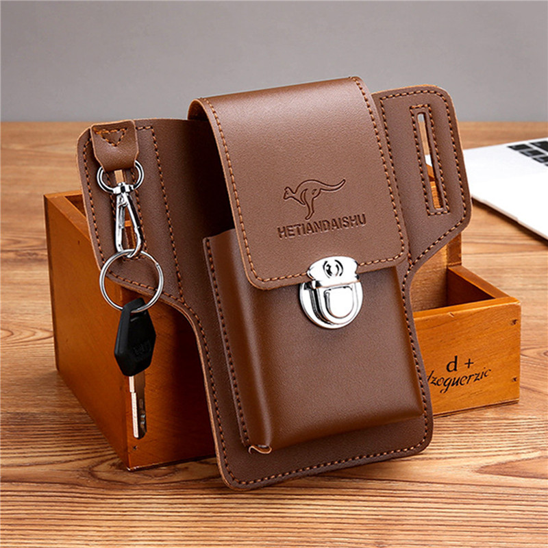 Leather Wallet Men - 남성용 폰 벨트 가방, 휴대폰 루프
