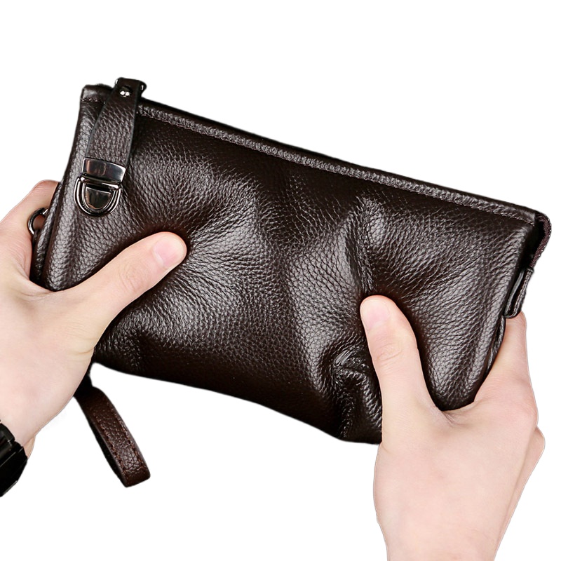 2025 핸드백 남자 진짜 소 가죽 한국어 잠금 클러치 - Leather Wallet Men 리뷰 및 가격