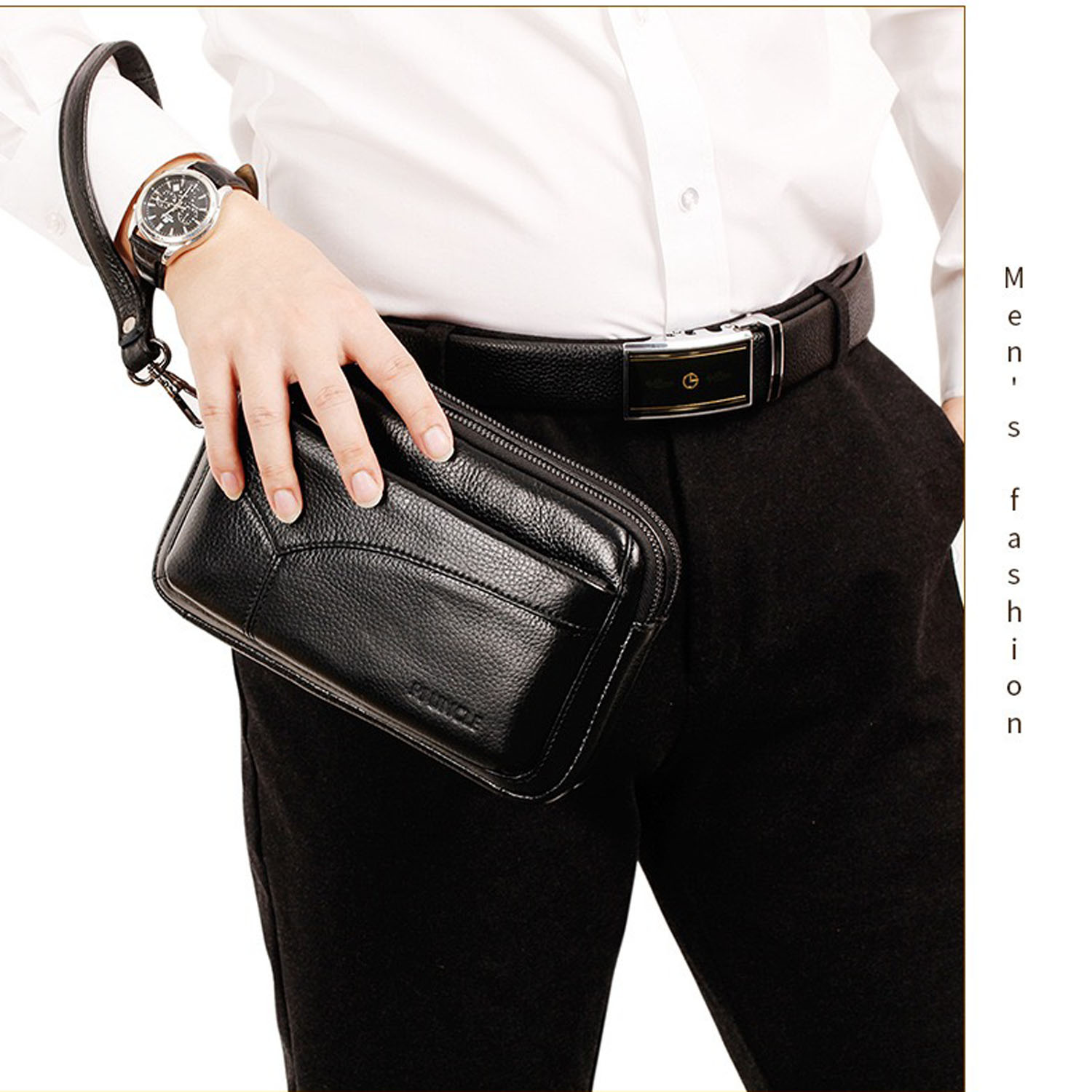 남성용 정품 가죽 패션 비즈니스 클러치 백, 빈티지 손 - Leather Wallet Men 리뷰 및 가격