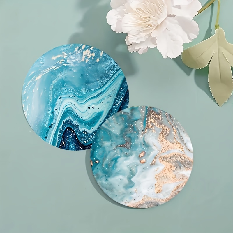 2D 평면 6개 블루 오션 원형 나무 코스터 & 플레이 - Marble Coaster Set 리뷰 및 가격