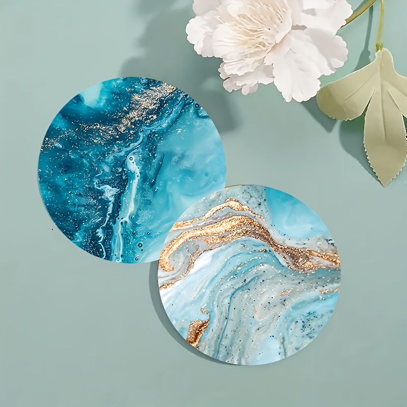 2D 평면 6개 블루 오션 원형 나무 코스터 & 플레이 - Marble Coaster Set 리뷰 및 가격